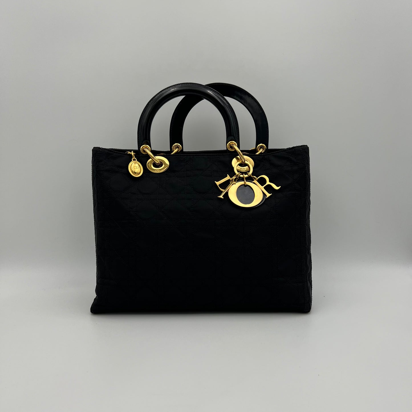 Christian Dior Black Nylon Cannage Lady Dior