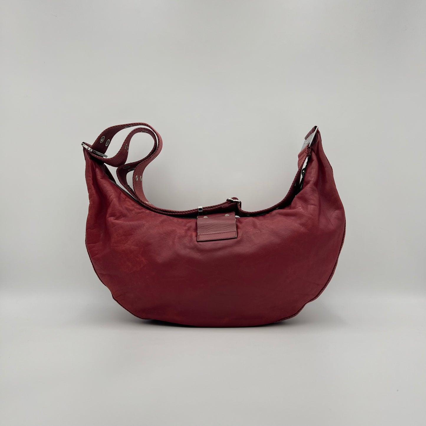 Christian Dior Burgundy Leather Street Chic Hobo Bag