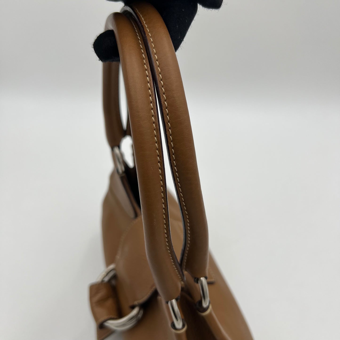Prada Brown Leather Moon Hobo Shoulder Bag