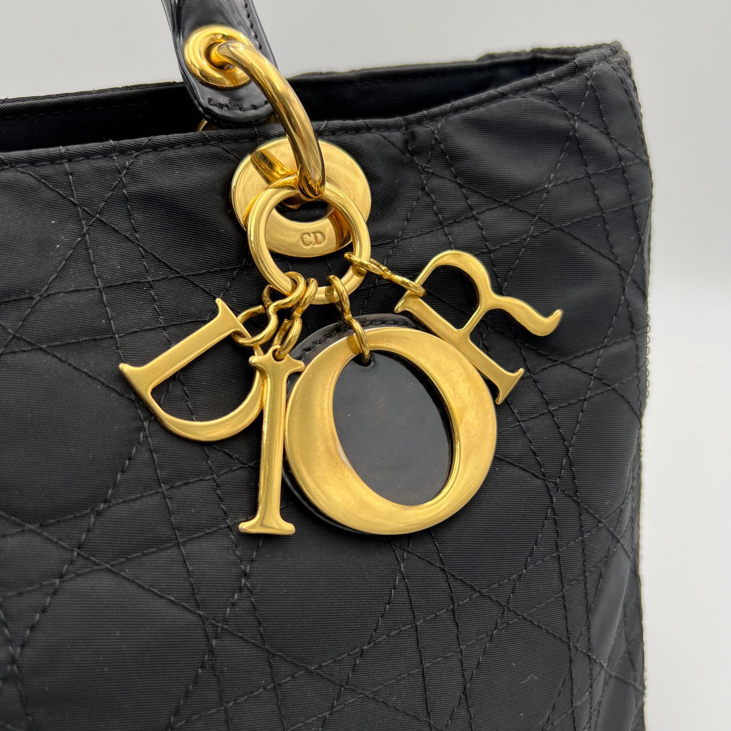 Christian Dior Black Nylon Cannage Lady Dior