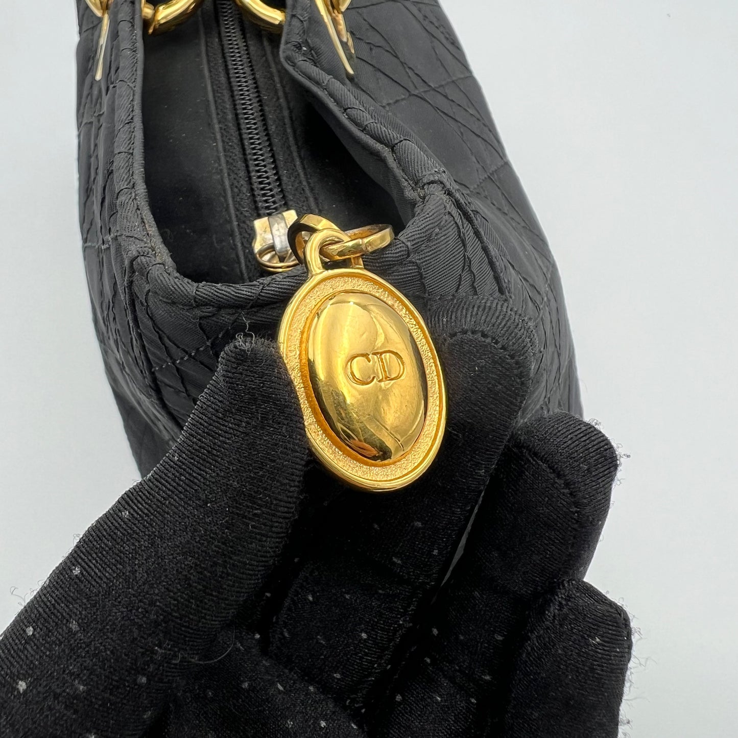 Christian Dior Black Nylon Cannage Lady Dior