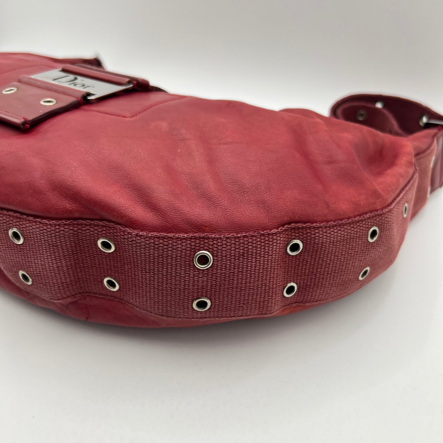 Christian Dior Burgundy Leather Street Chic Hobo Bag