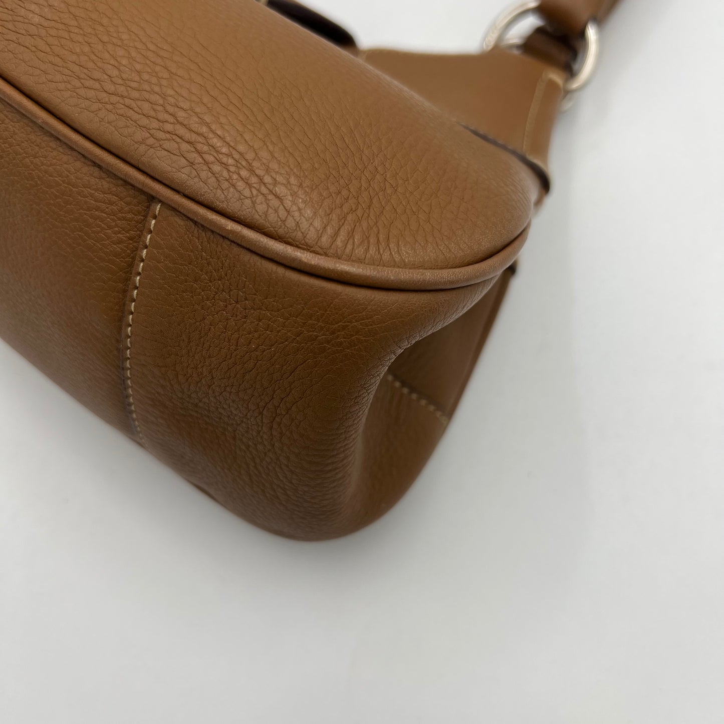 Prada Brown Leather Moon Hobo Shoulder Bag