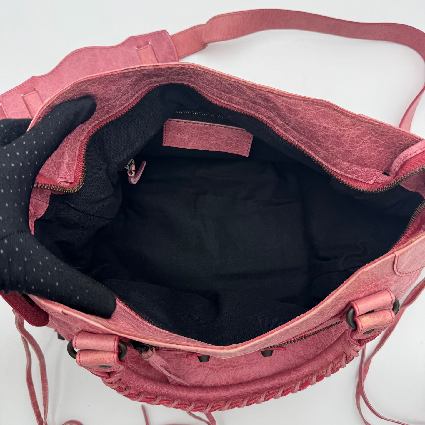 Balenciaga Pink Leather Classic Velo