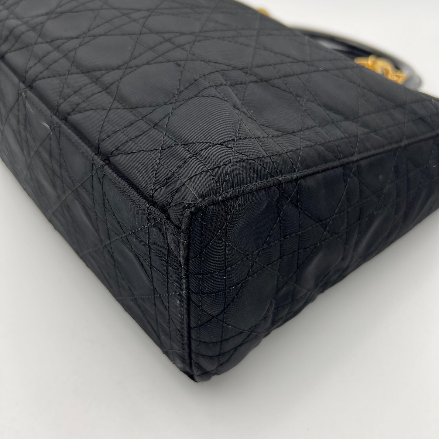 Christian Dior Black Nylon Cannage Lady Dior