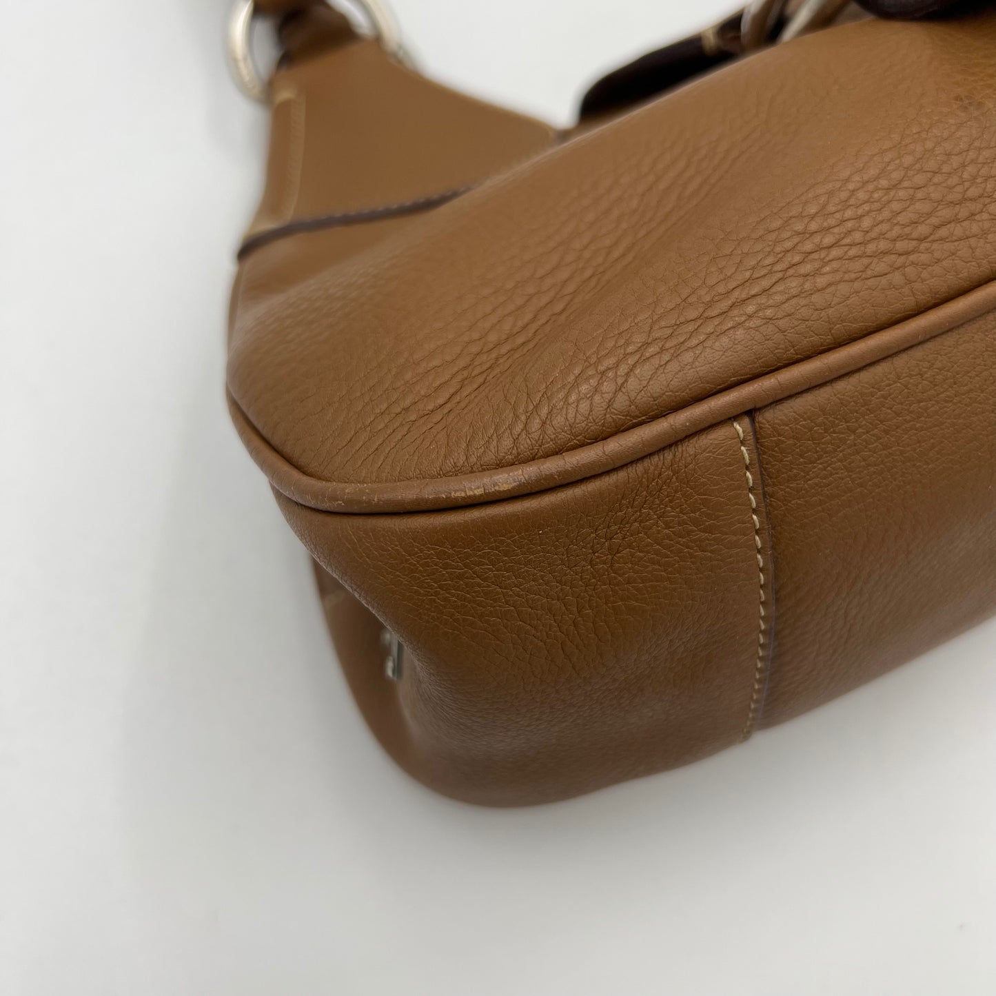 Prada Brown Leather Moon Hobo Shoulder Bag