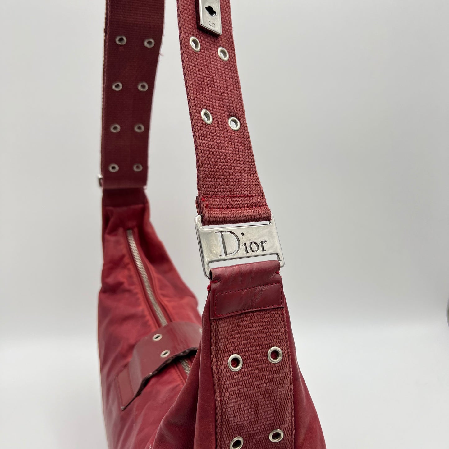 Christian Dior Burgundy Leather Street Chic Hobo Bag