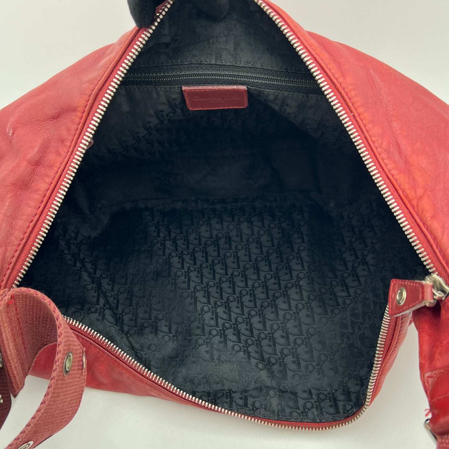 Christian Dior Burgundy Leather Street Chic Hobo Bag