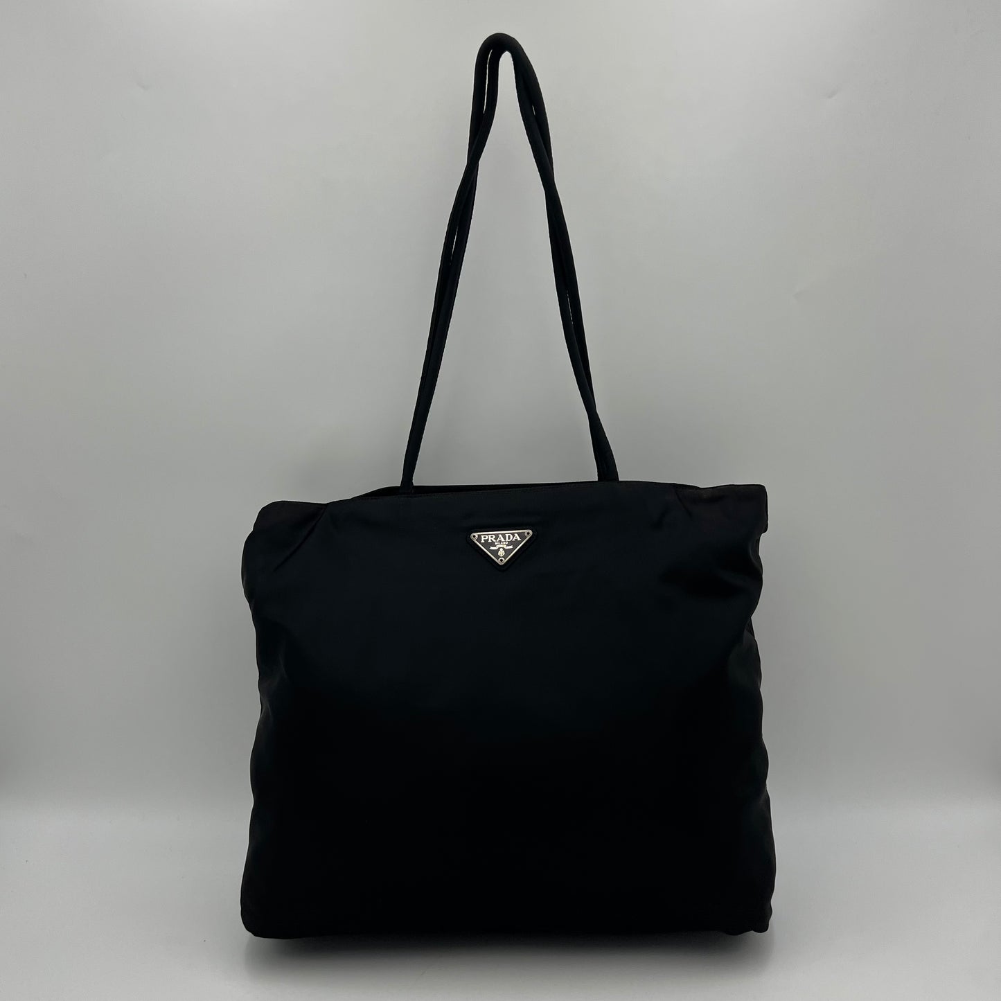 Prada Black Nylon Long Strap Large Open Tote