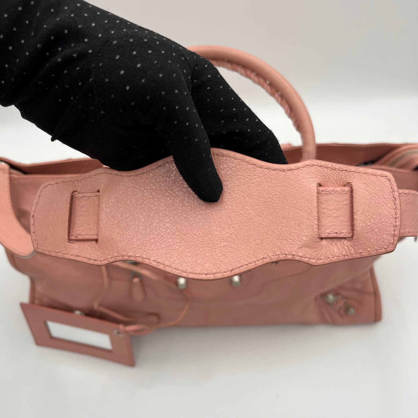 Balenciaga Pink Leather Giant 12 Motorcycle City Bag SHW