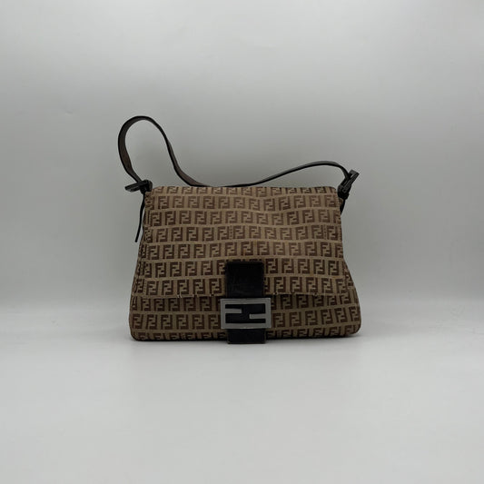 Fendi Brown Zucchino Mamma Baguette