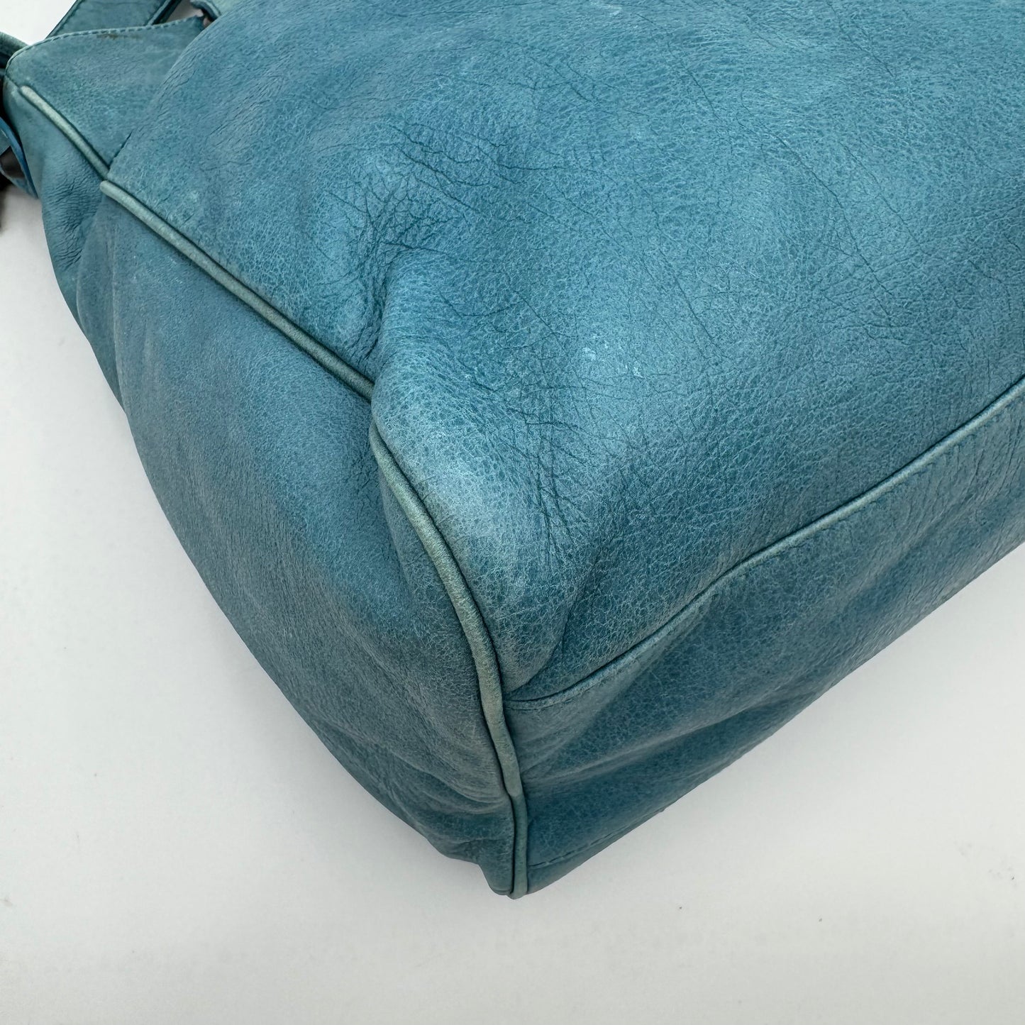 Balenciaga Turquoise Blue Leather Classic Velo