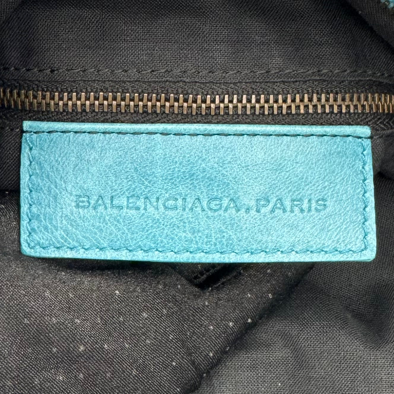 Balenciaga Turquoise Blue Leather Classic Velo