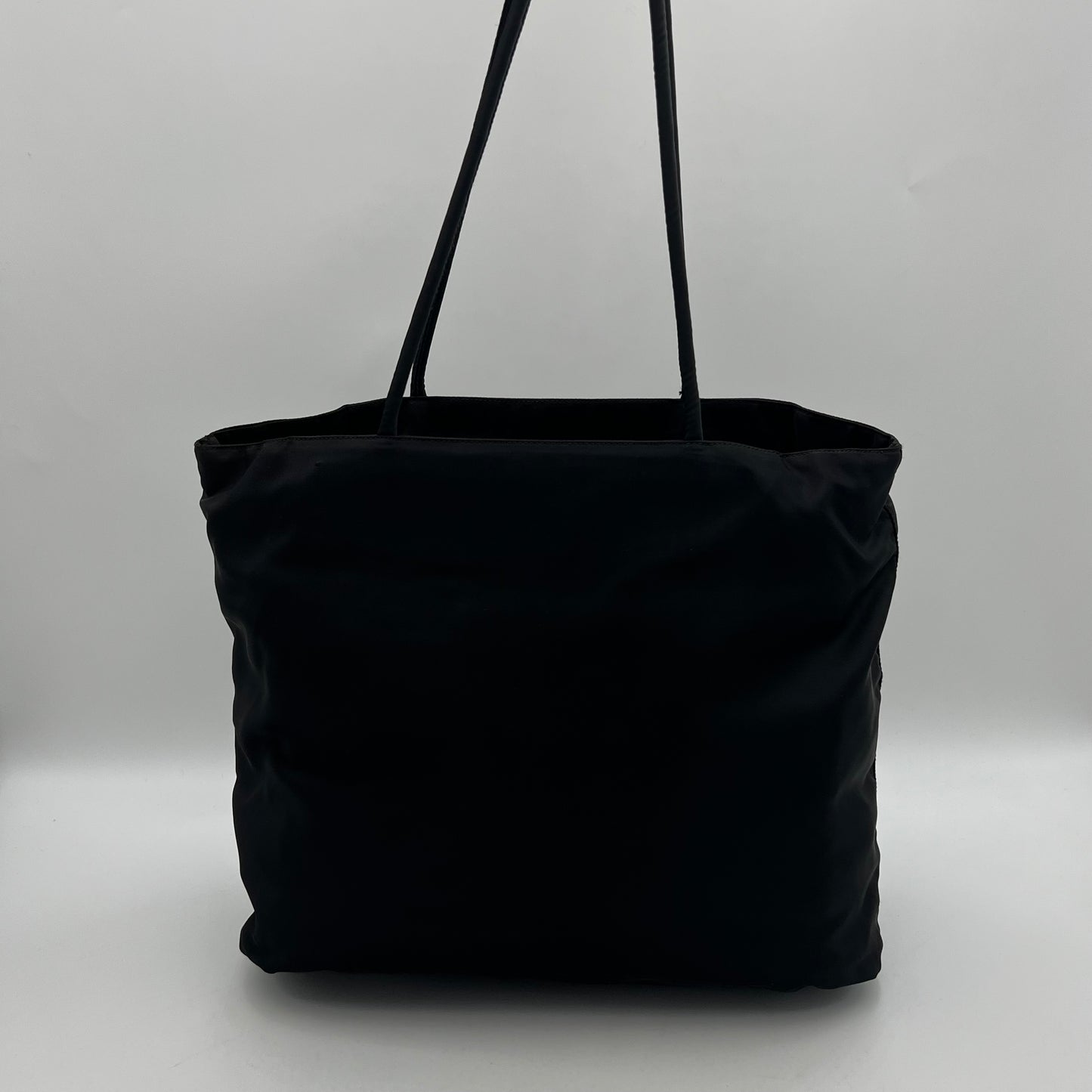 Prada Black Nylon Long Strap Large Open Tote