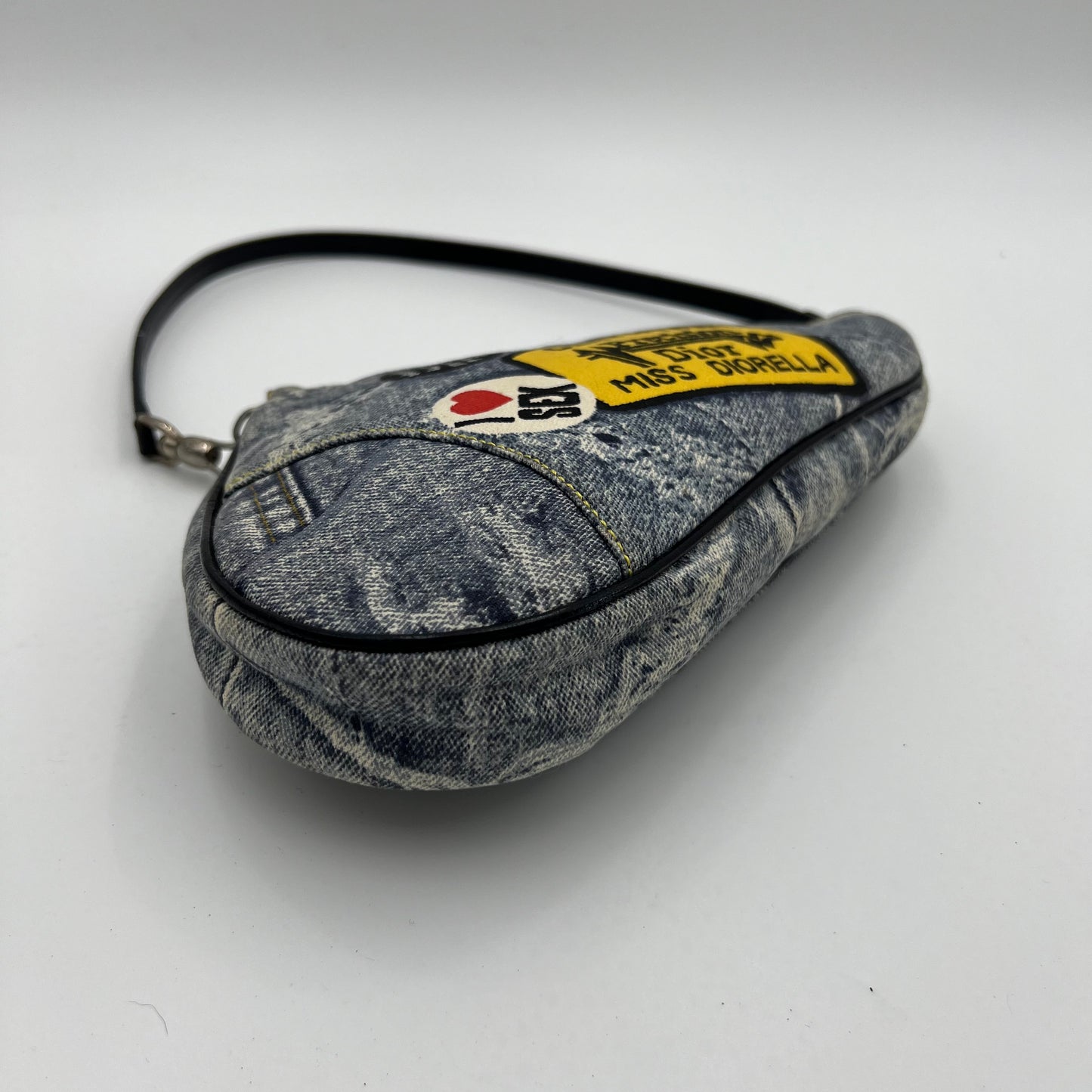 Christian Dior Miss Diorella Denim Saddle Pochette