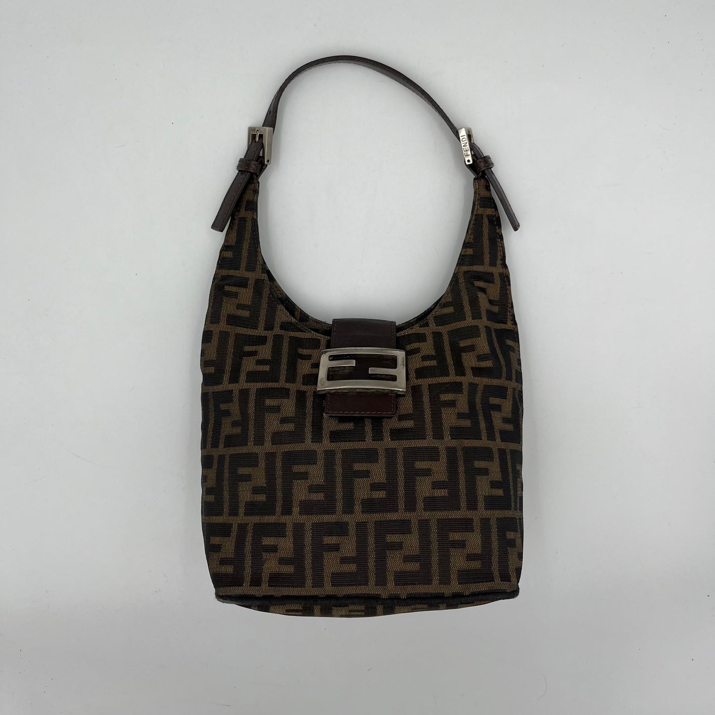 Fendi Tobacco Zucca Hobo Shoulder Bag