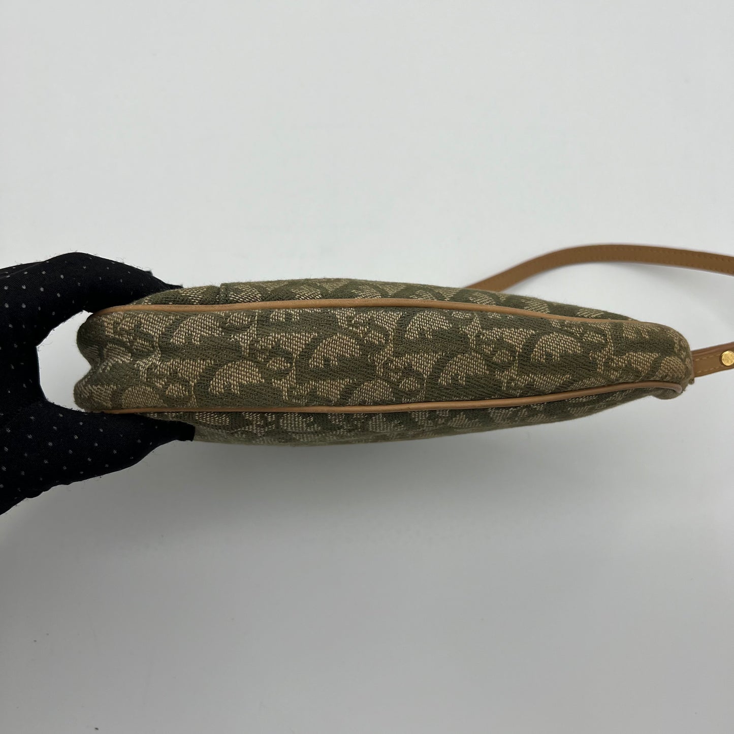 Christian Dior Green Monogram Canvas Mini Saddle Pochette