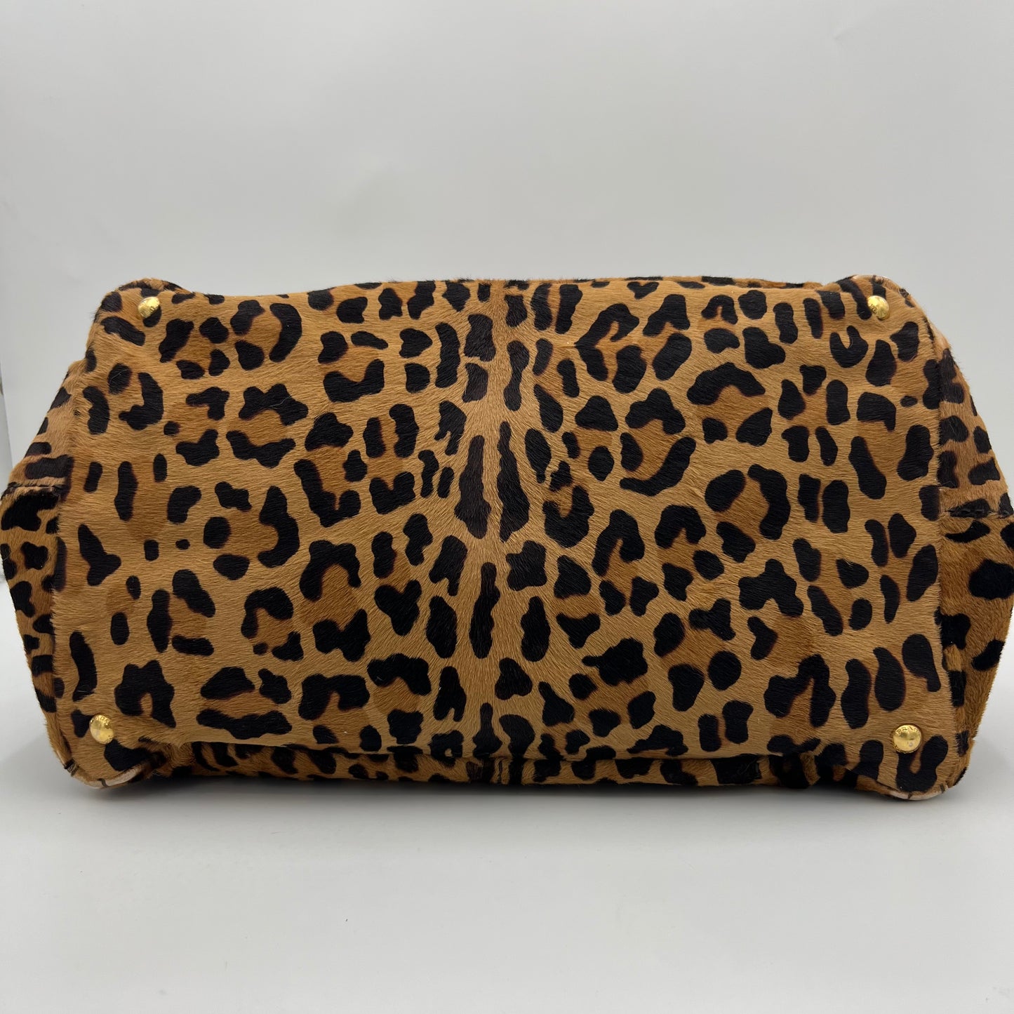 Prada Leopard Print Cavalino Calf Hair Canapa Tote