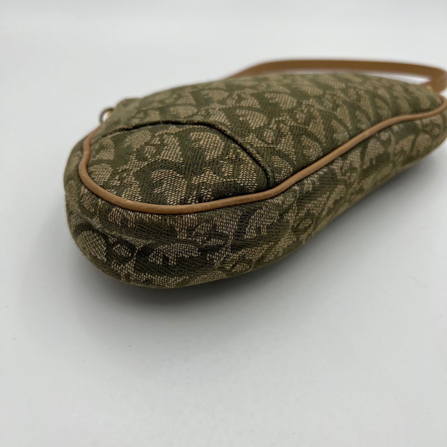 Christian Dior Green Monogram Canvas Mini Saddle Pochette