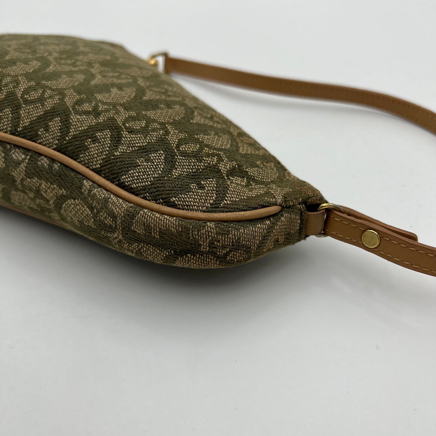 Christian Dior Green Monogram Canvas Mini Saddle Pochette