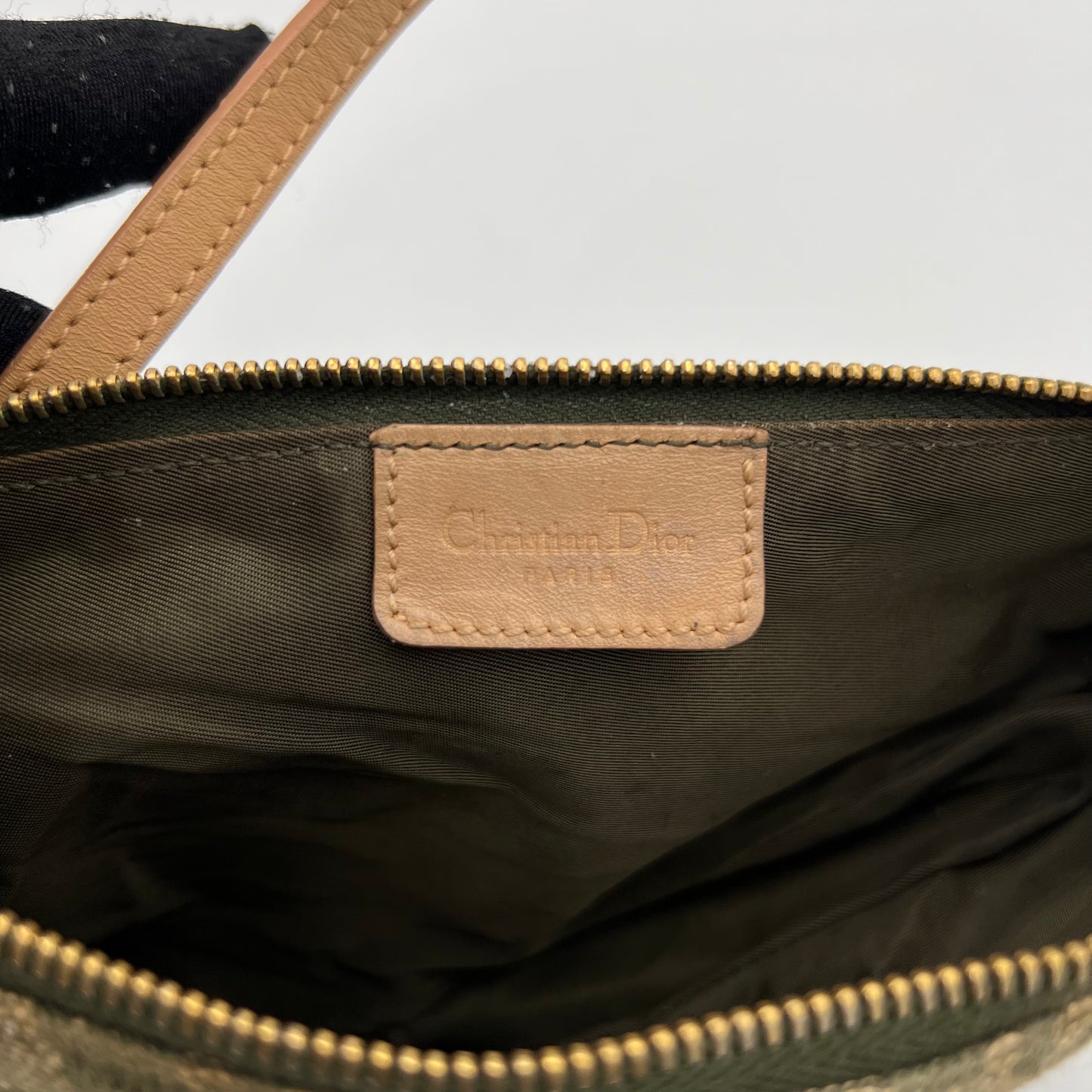 Christian Dior Green Monogram Canvas Mini Saddle Pochette