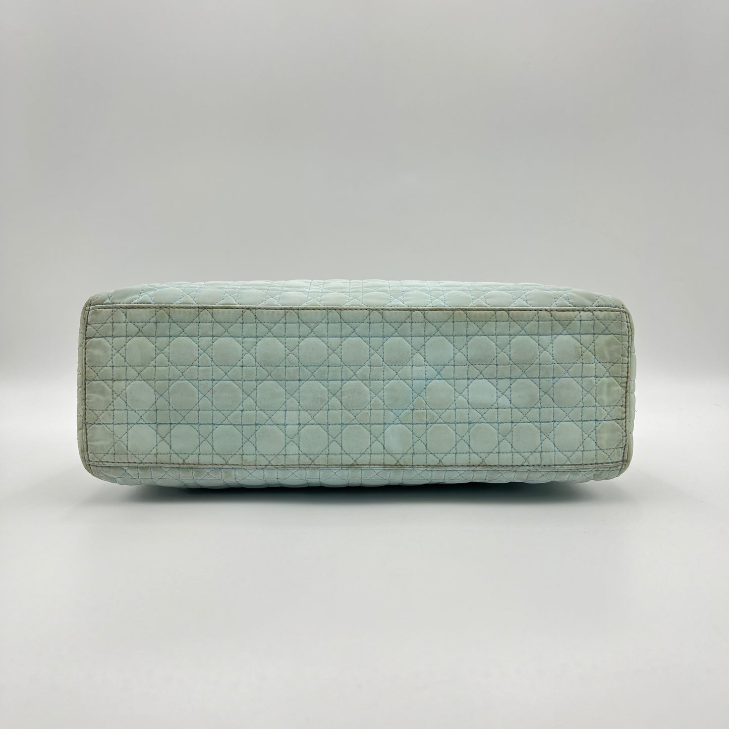 Christian Dior Light Blue Nylon Cannage Lady Dior GHW