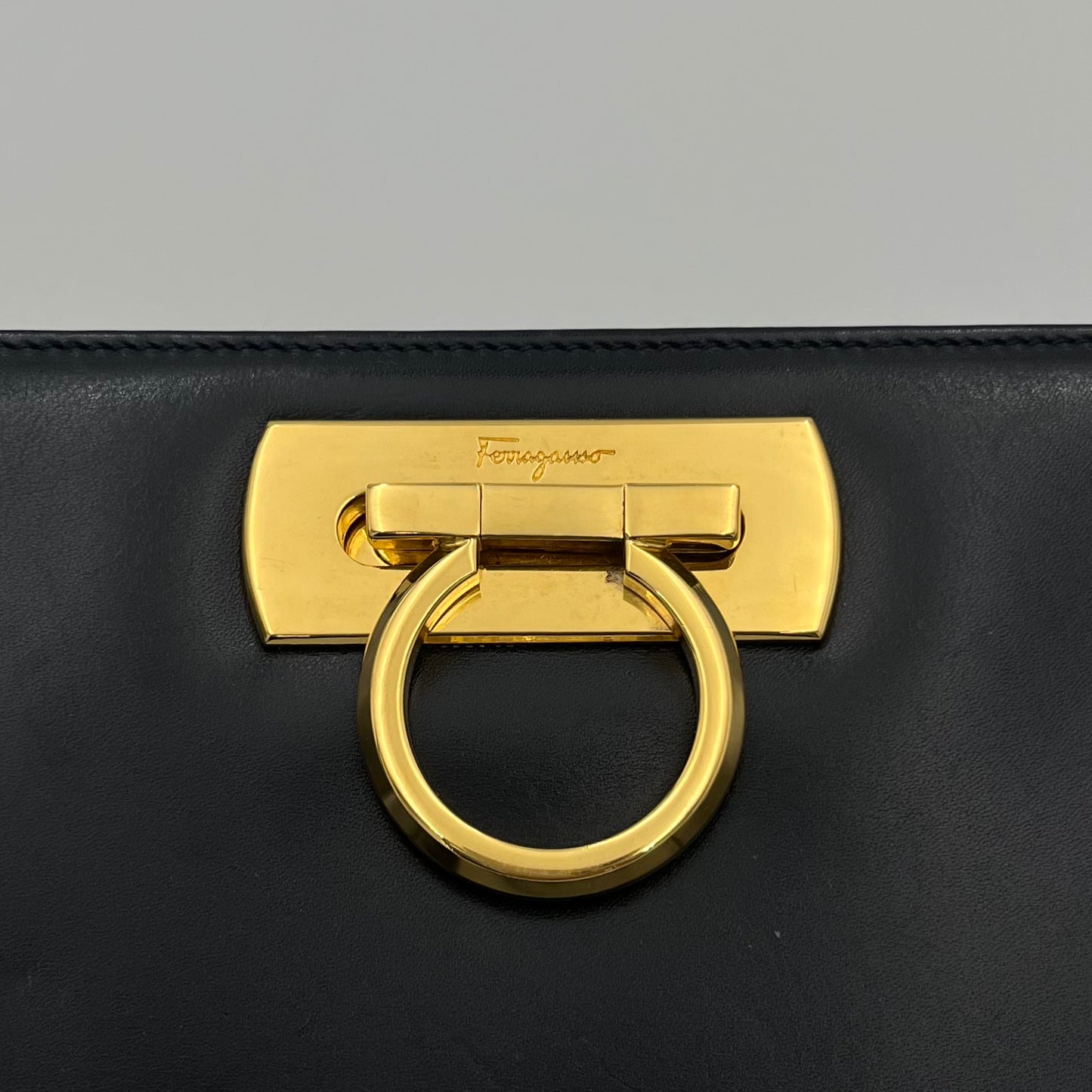 Salvatore Ferragamo Gancini Leather Chain Bag