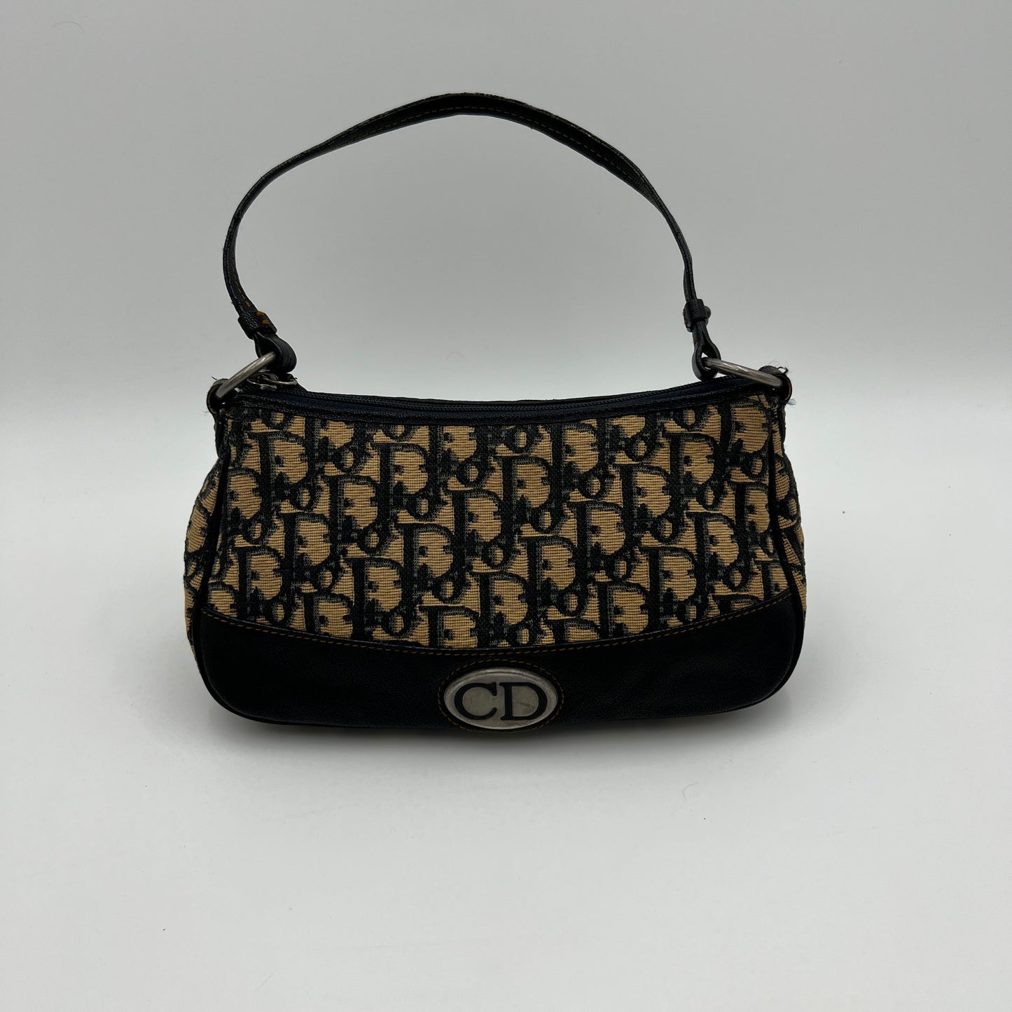 Christian Dior Blue Oblique Canvas CD Logo Pochette