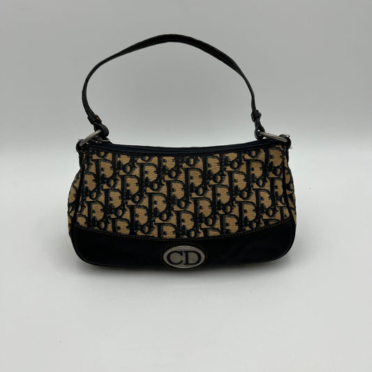 Christian Dior Blue Oblique Canvas CD Logo Pochette