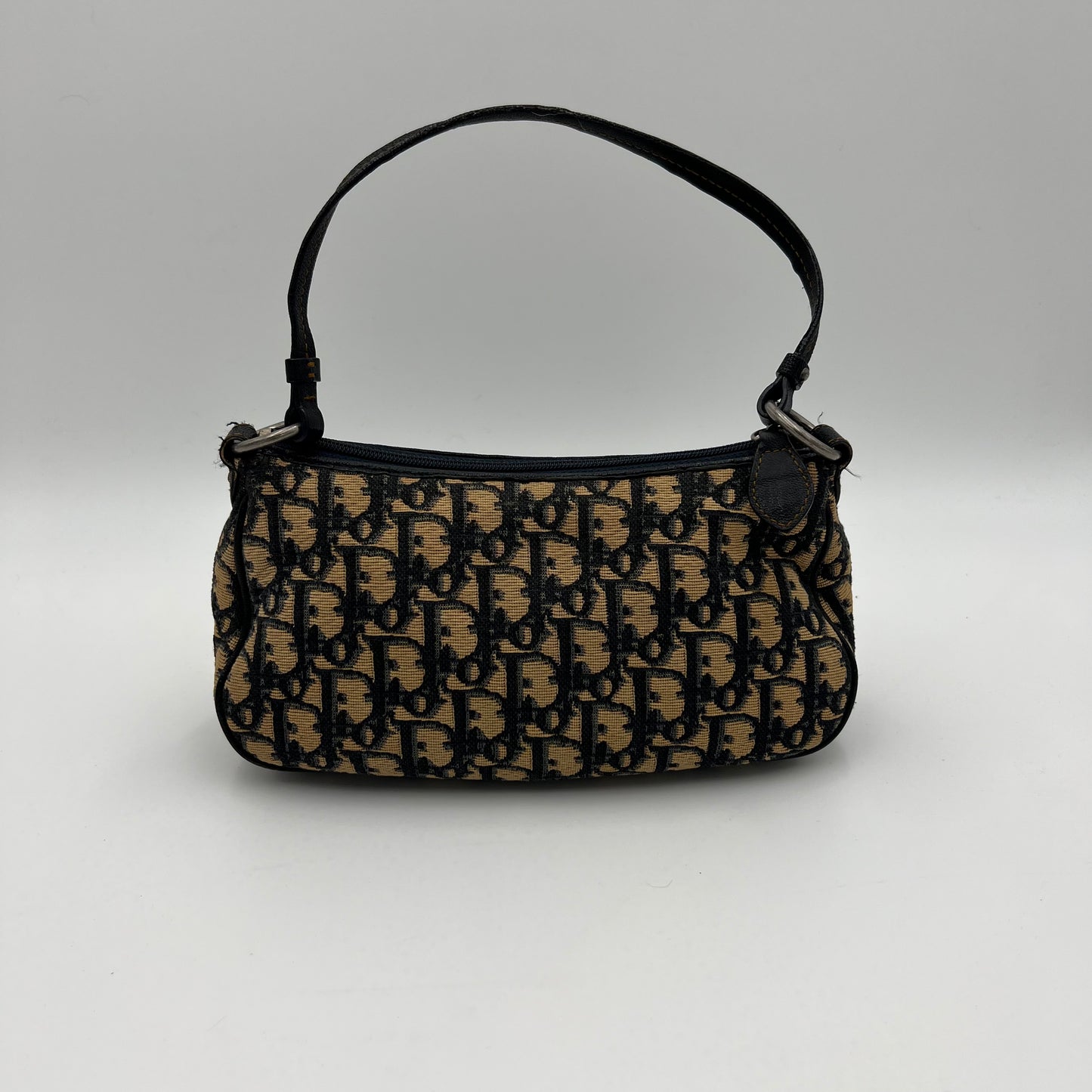 Christian Dior Blue Oblique Canvas CD Logo Pochette