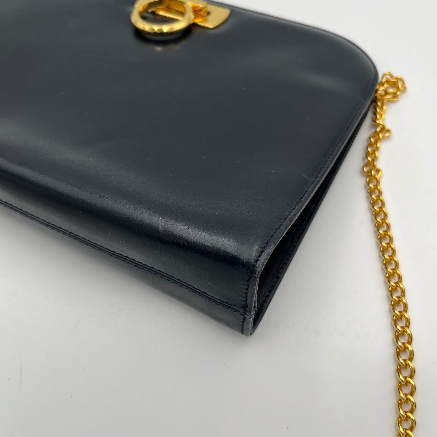 Salvatore Ferragamo Gancini Leather Chain Bag