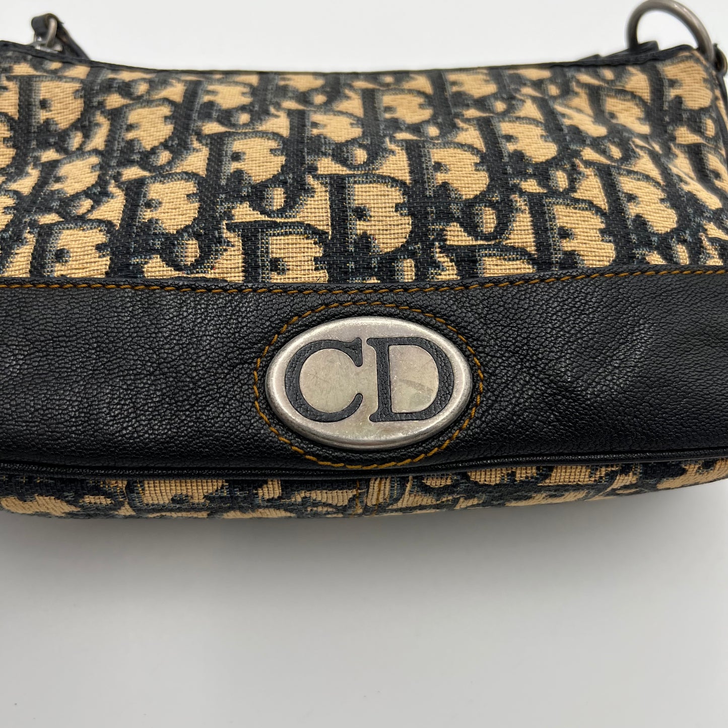 Christian Dior Blue Oblique Canvas CD Logo Pochette