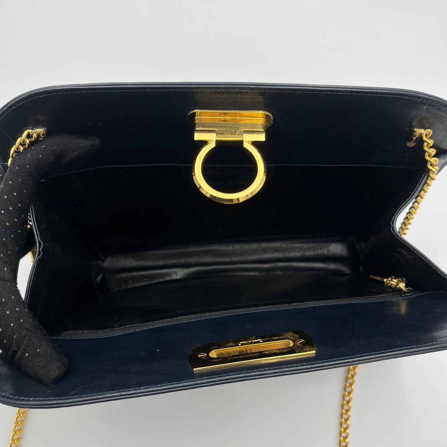 Salvatore Ferragamo Gancini Leather Chain Bag
