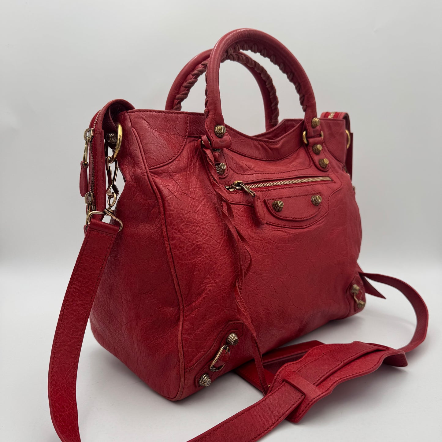 Balenciaga Red Leather Giant 12 Velo RGHW