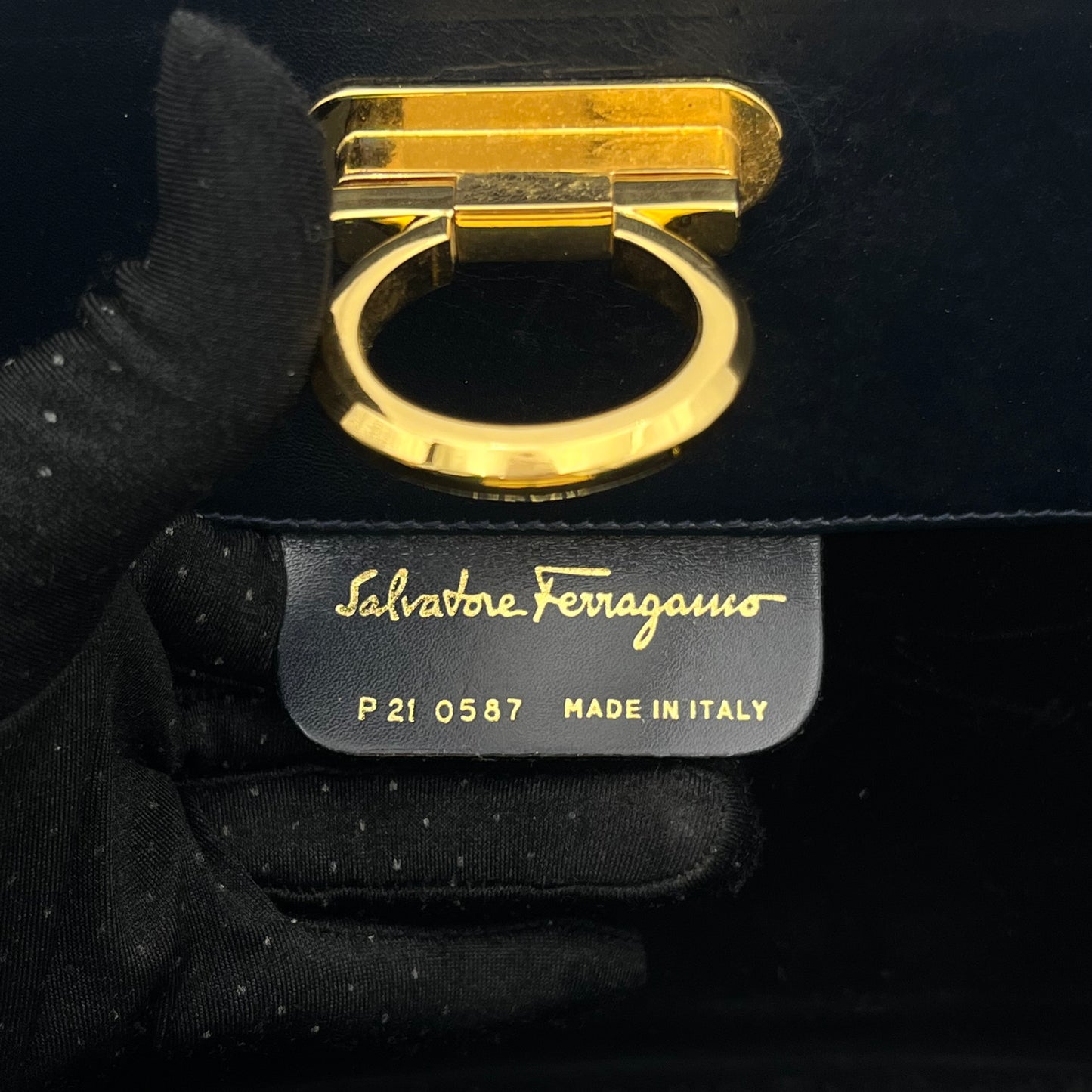 Salvatore Ferragamo Gancini Leather Chain Bag