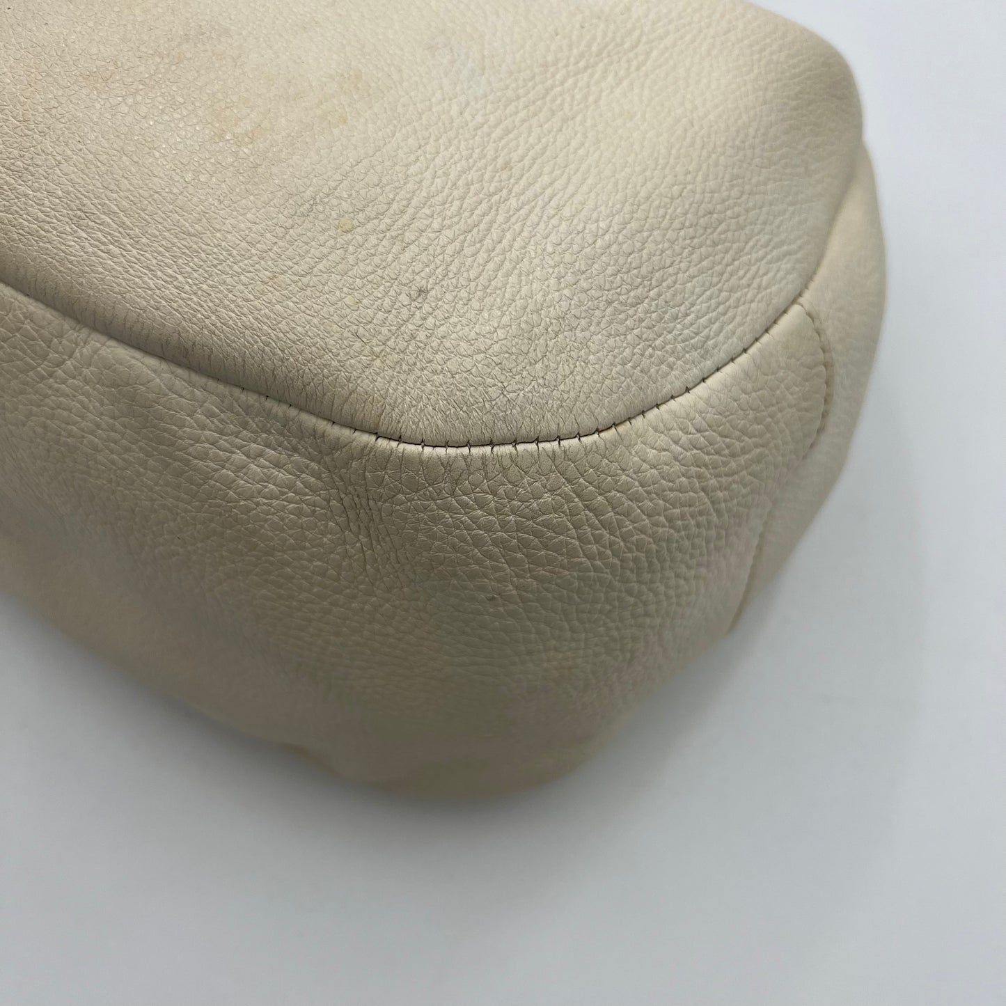 Prada White Vitello Daino Large Hobo Bag SHW