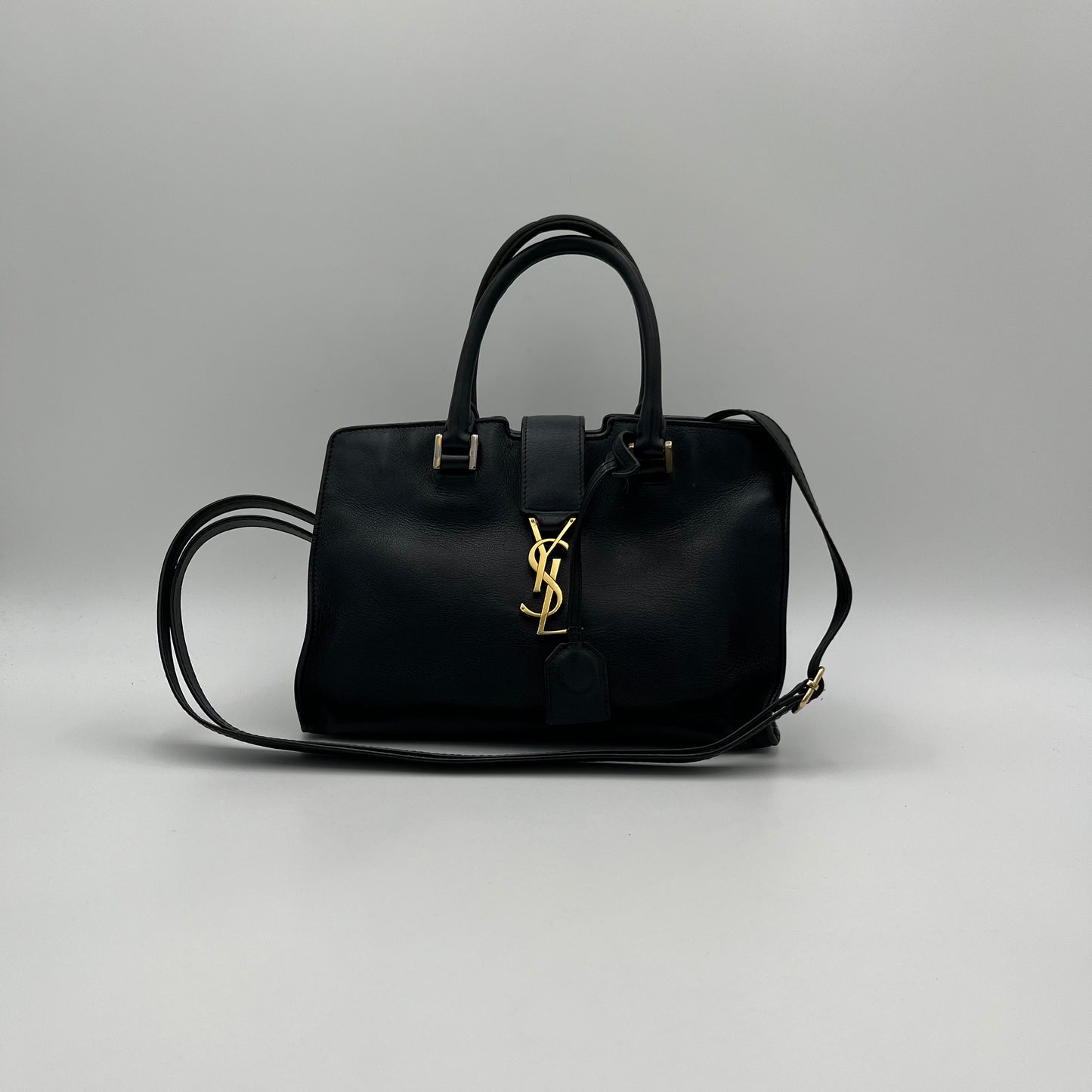 YSL Black Leather Small Cabas