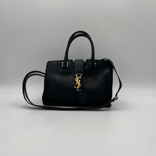 YSL Black Leather Small Cabas