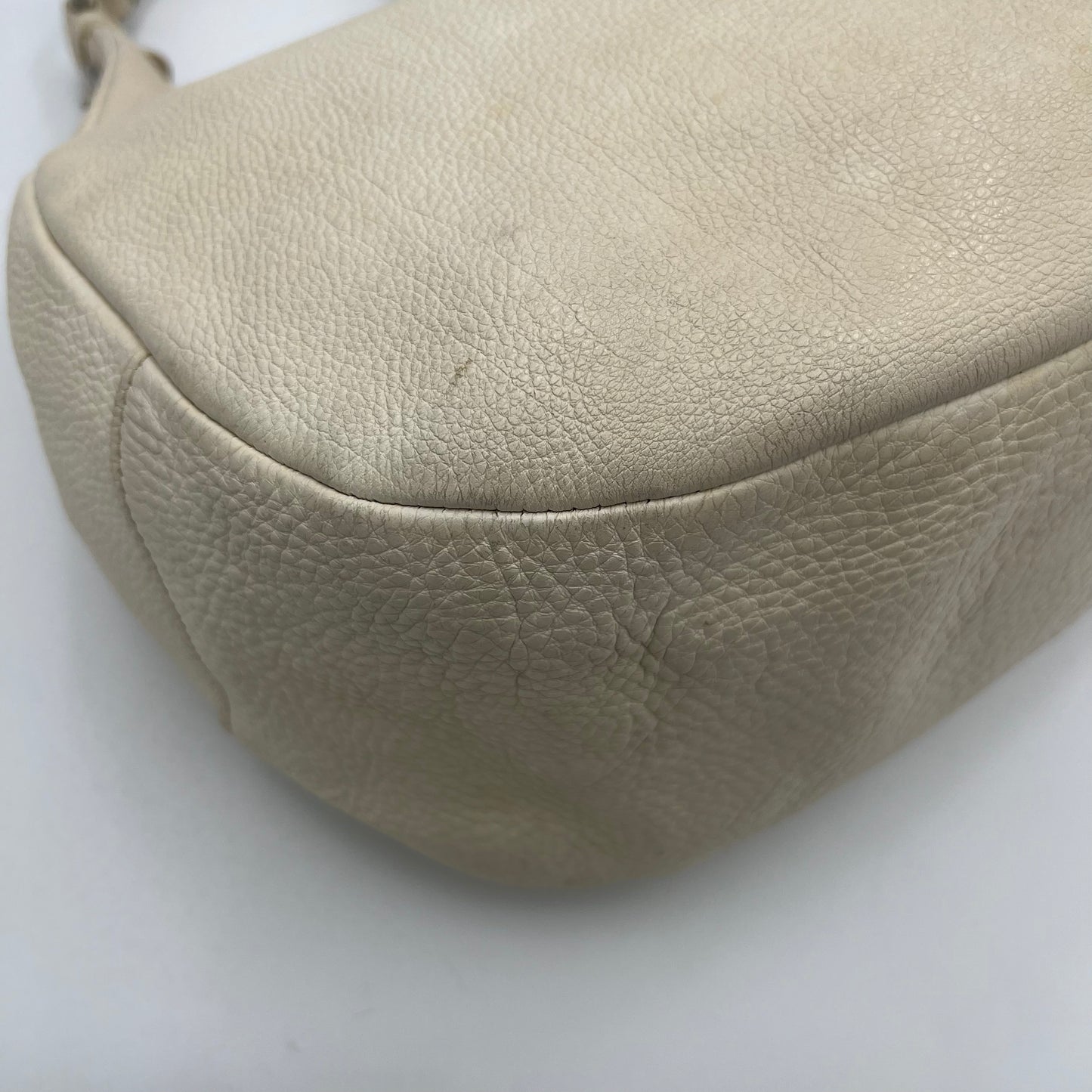 Prada White Vitello Daino Large Hobo Bag SHW