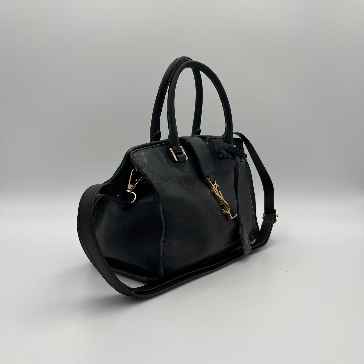 YSL Black Leather Small Cabas