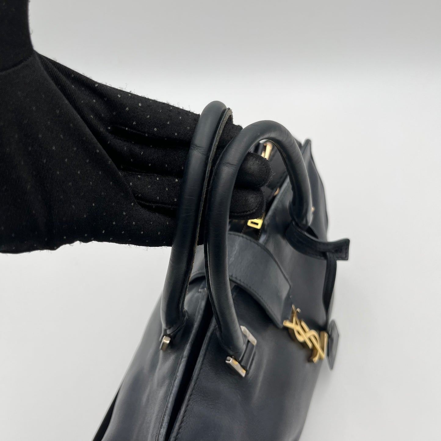 YSL Black Leather Small Cabas