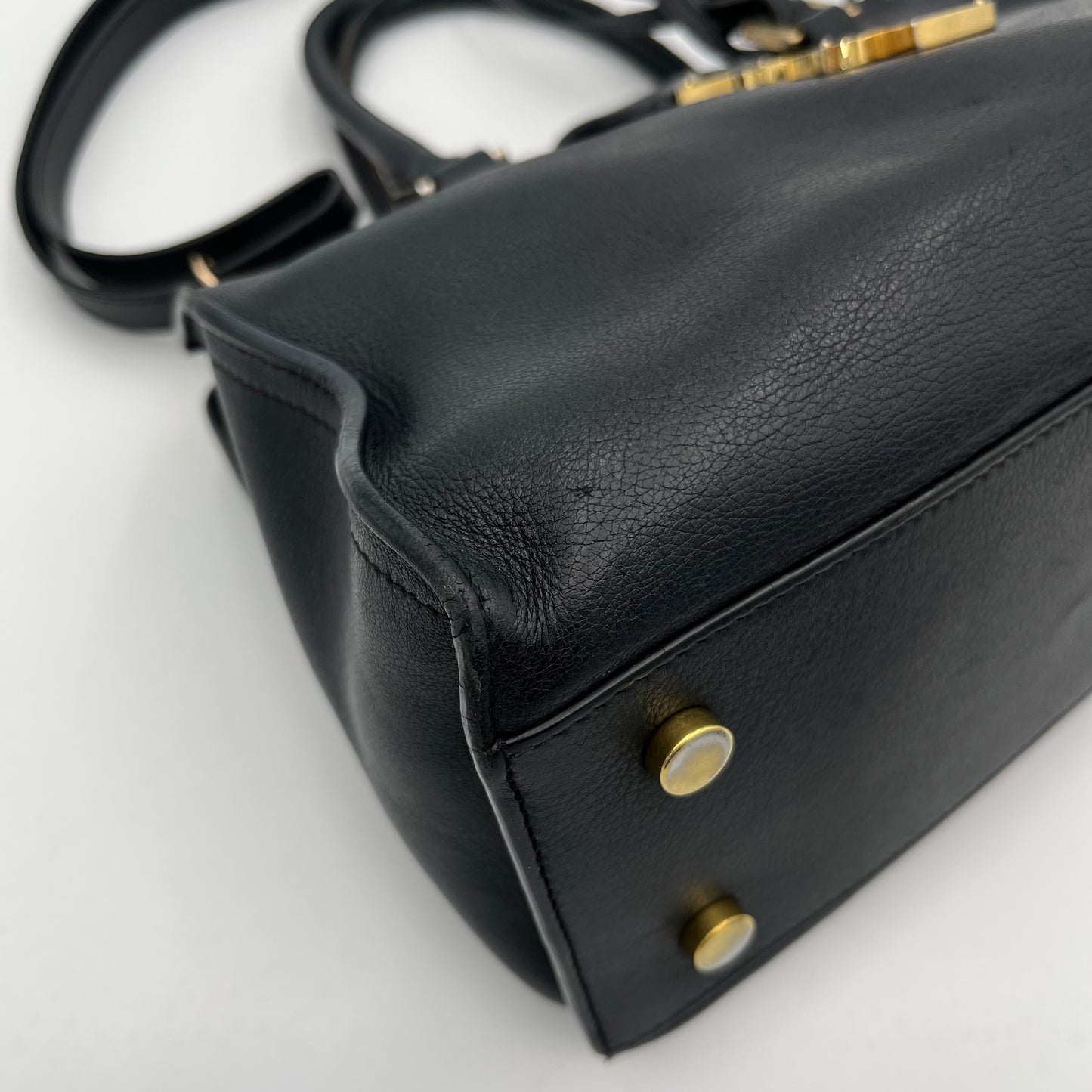 YSL Black Leather Small Cabas