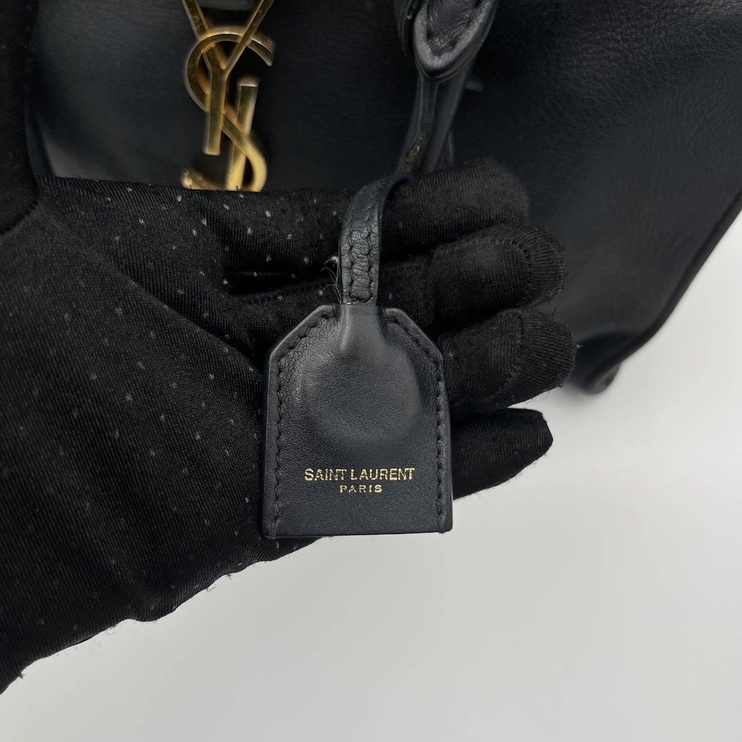 YSL Black Leather Small Cabas