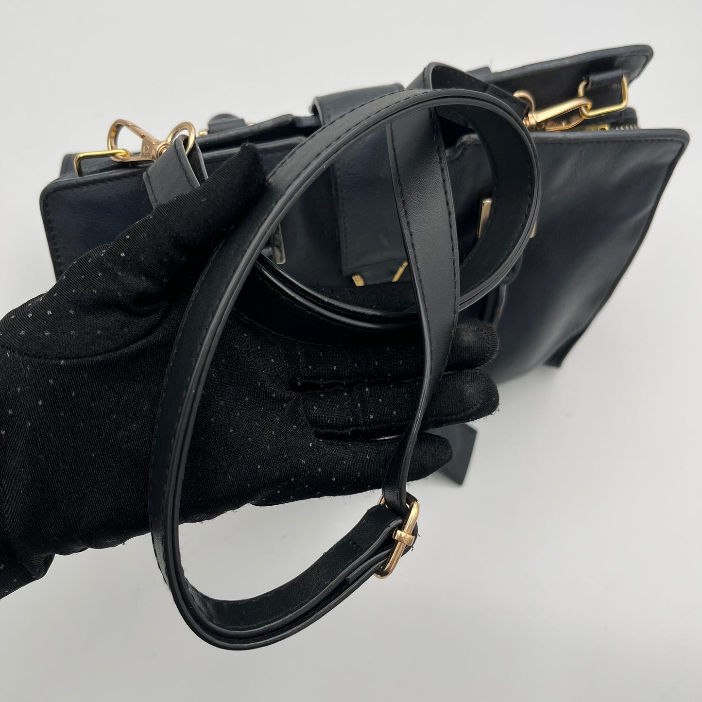 YSL Black Leather Small Cabas