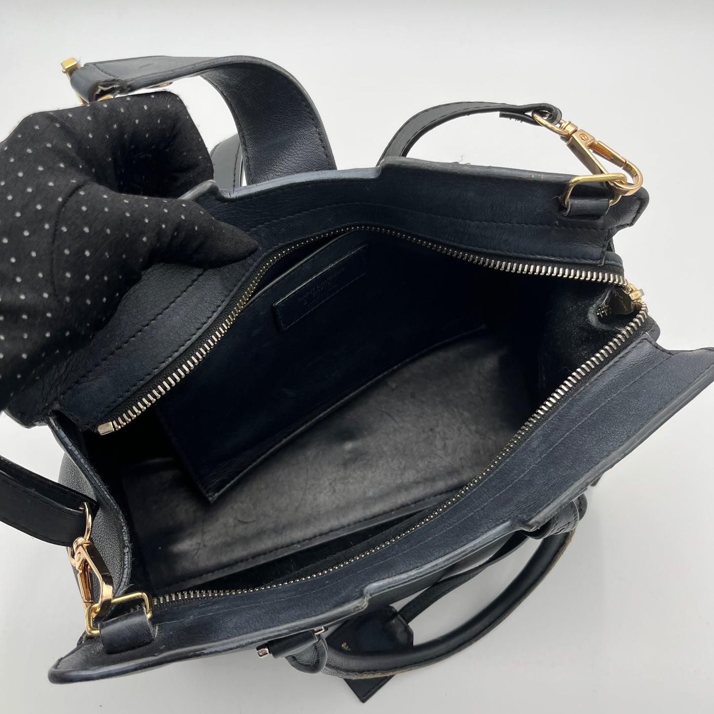 YSL Black Leather Small Cabas