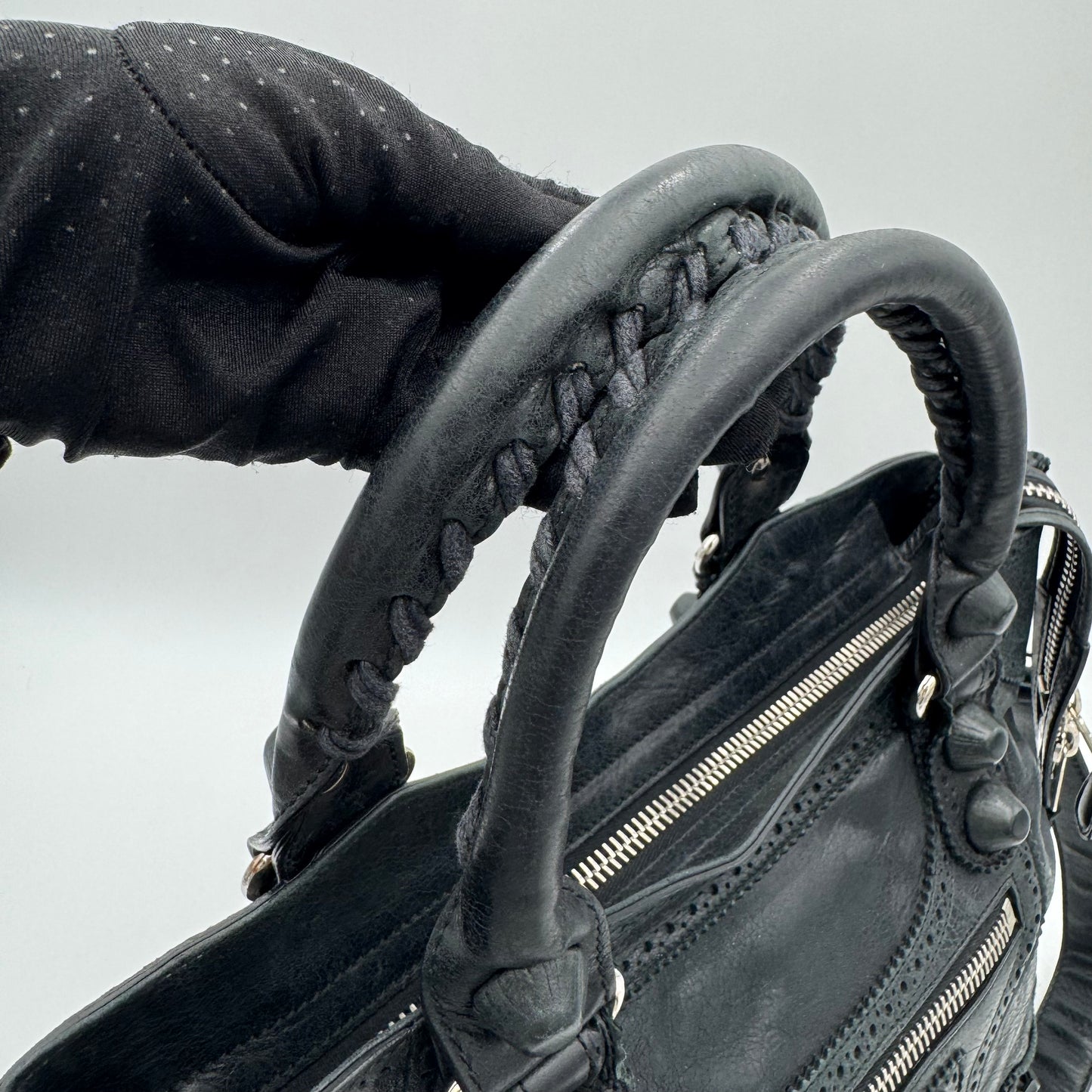 Balenciaga Black Leather Giant Brogues Velo
