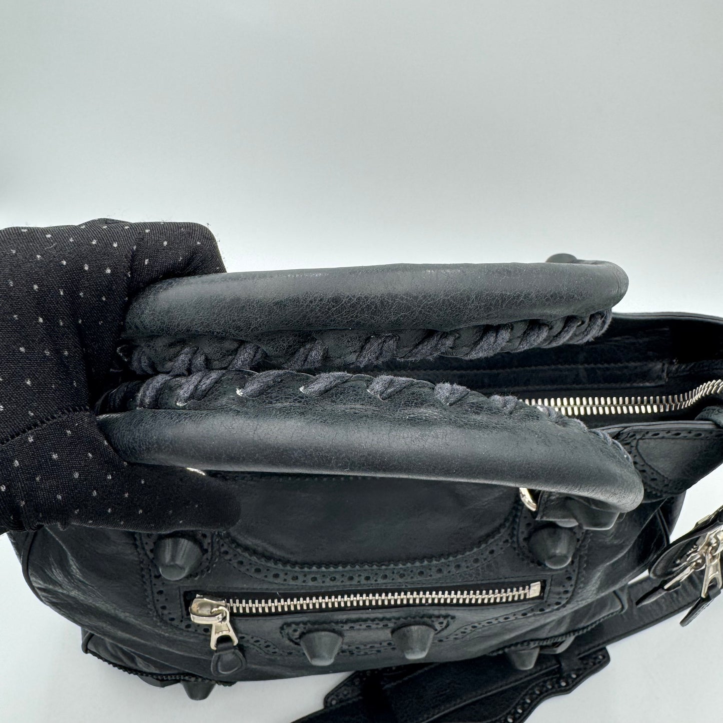 Balenciaga Black Leather Giant Brogues Velo