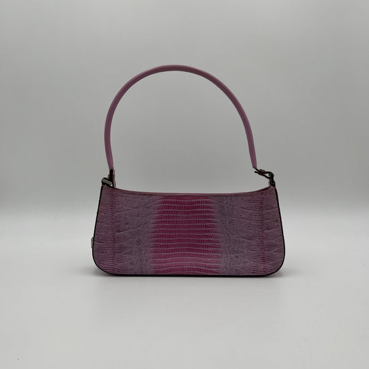 Salvatore Ferragamo Vintage Lilac Lizard Baguette