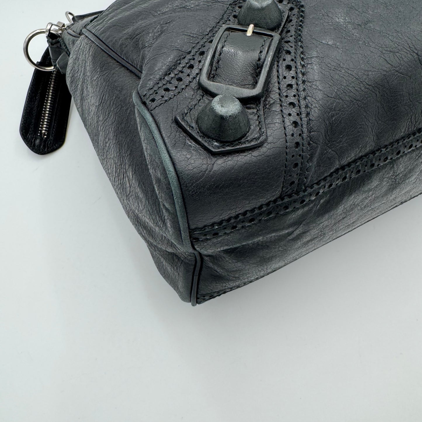 Balenciaga Black Leather Giant Brogues Velo