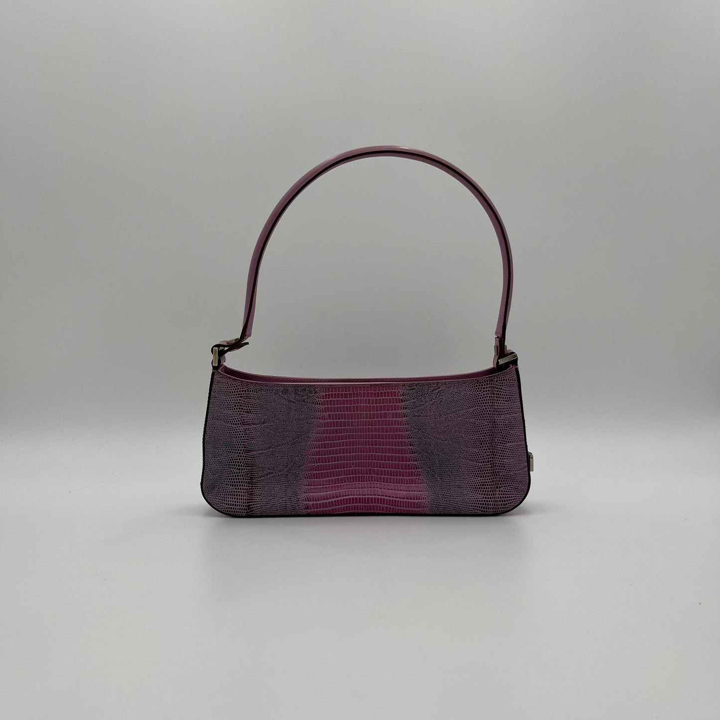 Salvatore Ferragamo Vintage Lilac Lizard Baguette
